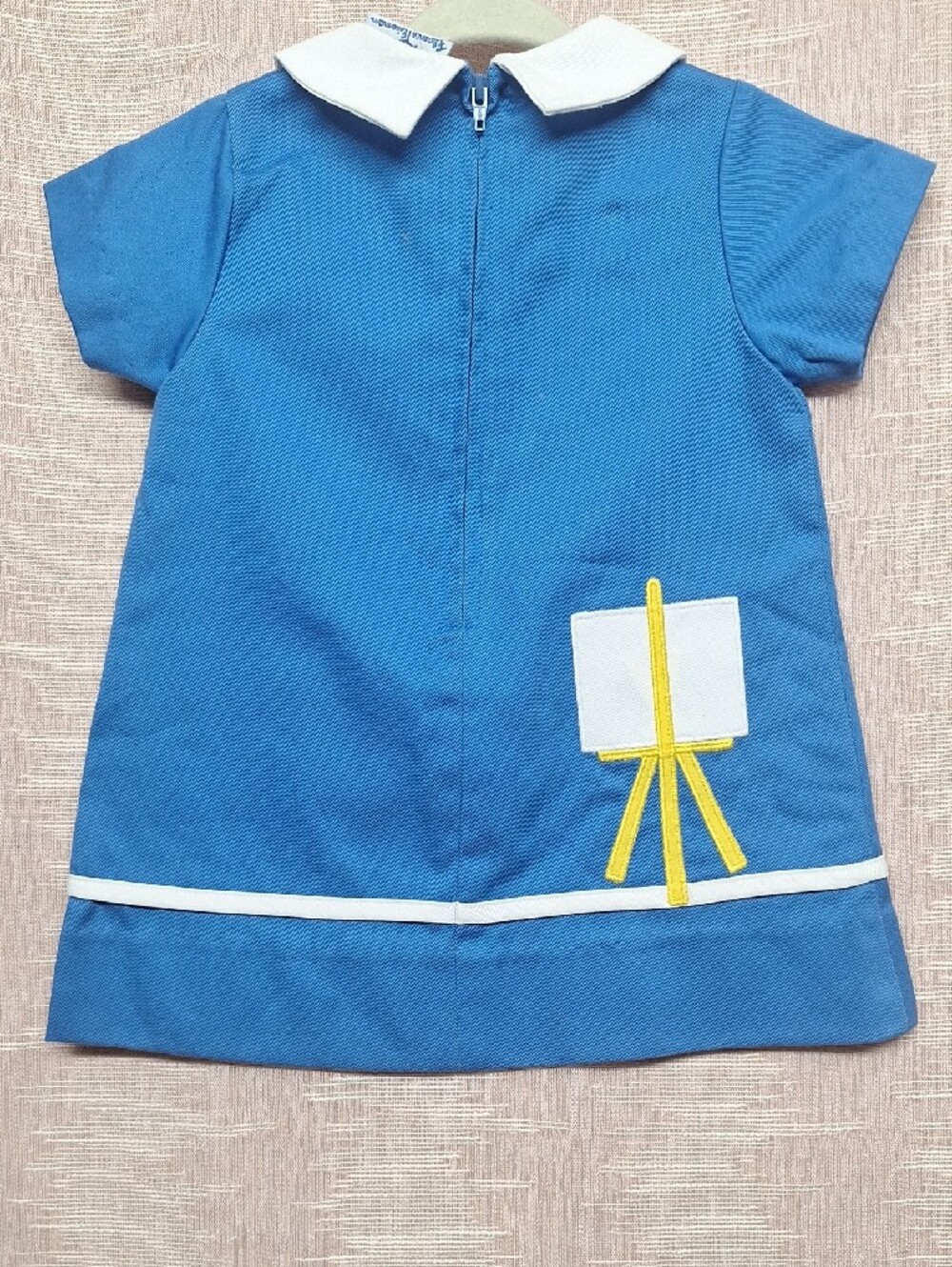 Florence Eiseman Blue Dress with Yellow Easel Appliqué Size 12M - Picture 3 of 7
